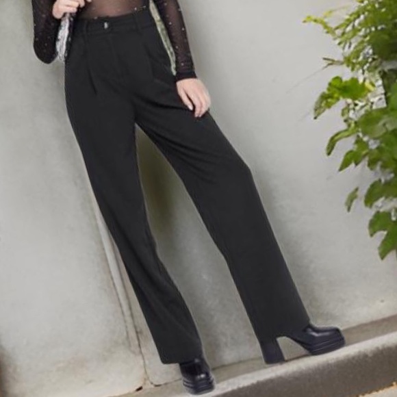 Wide Leg Black Trousers - Sz 10 - Picture 5 of 15